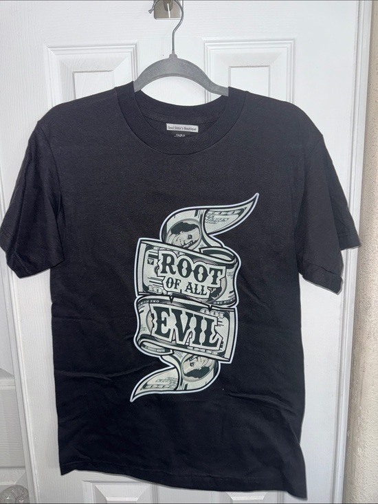 Hanes Beefy Other - Root of All Evil Graphic Tee - Black